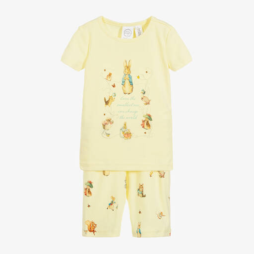 Peter Rabbit™ by Childrensalon-Yellow Cotton Jersey Short Pyjamas  | Childrensalon Outlet