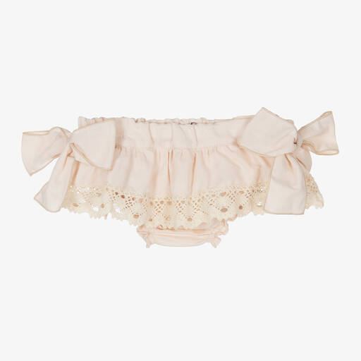 Phi Clothing-Girls Beige Linen & Cotton Bloomer Shorts | Childrensalon Outlet