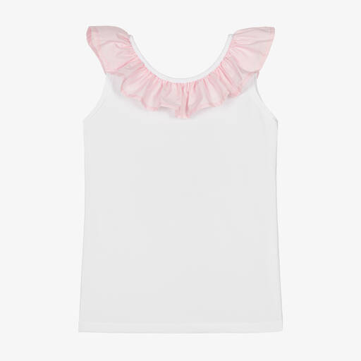 Phi Clothing-Girls White Cotton Bow T-Shirt | Childrensalon Outlet