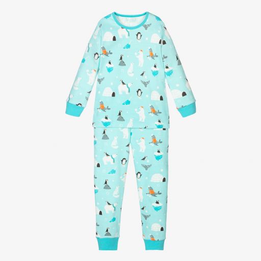 Powell Craft-Blauer Schlafanzug mit Polar-Print | Childrensalon Outlet