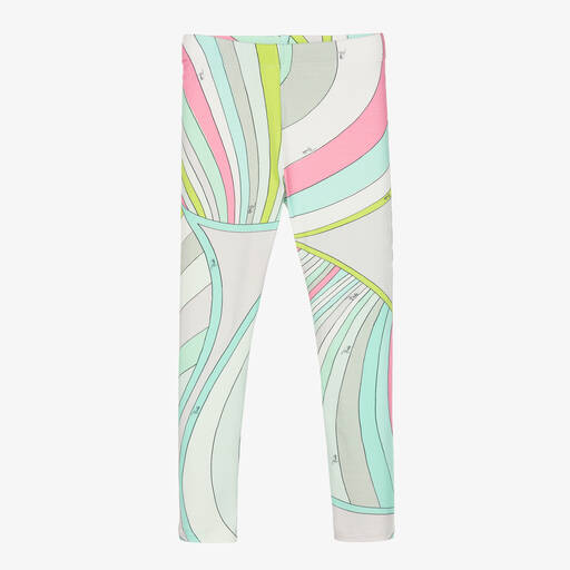 PUCCI-Legging vert en coton Iride Fille | Childrensalon Outlet