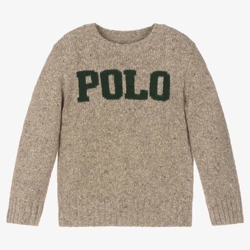 Ralph Lauren-Beiger Polo-Strickpullover für Jungen | Childrensalon Outlet