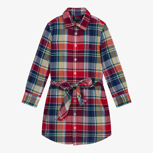 Polo Ralph Lauren-Red & Blue Tartan Shirt Dress | Childrensalon Outlet