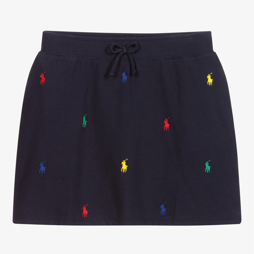 Polo Ralph Lauren-Teen Blue Piqué Logo Skirt | Childrensalon Outlet