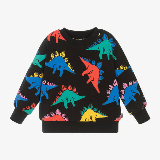 Rock Your Baby-Boys Black Cotton Dino Time Sweatshirt | Childrensalon Outlet