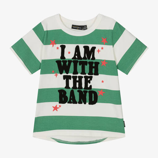 Rock Your Baby-Boys Green & Ivory Striped Cotton T-Shirt | Childrensalon Outlet