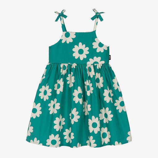 Rock Your Baby-Girls Green Floral Cotton Dress | Childrensalon Outlet