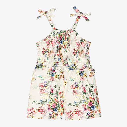 Rock Your Baby-Girls Ivory Floral Cotton Playsuit | Childrensalon Outlet