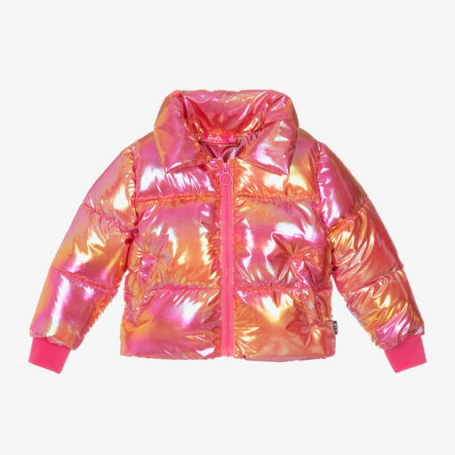 Rock Your Baby-Girls Metallic Pink Barbie Puffer Jacket | Childrensalon Outlet