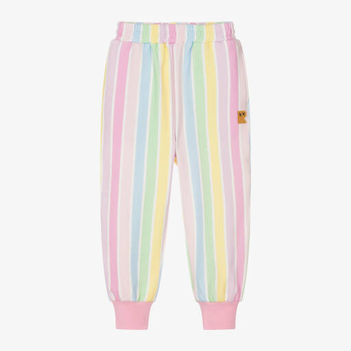 Rock Your Baby-Girls Pink & Pastel Stripe Cotton Joggers | Childrensalon Outlet