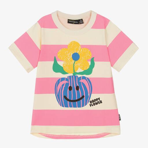 Rock Your Baby-Girls Pink Striped Flower T-Shirt | Childrensalon Outlet