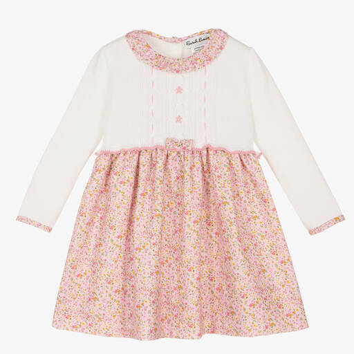 Sarah Louise-Girls Pink & Ivory Dress | Childrensalon Outlet