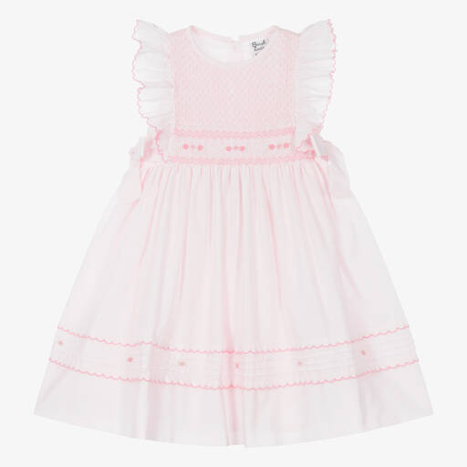 Sarah Louise-Girls Pink Smocked Dress | Childrensalon Outlet