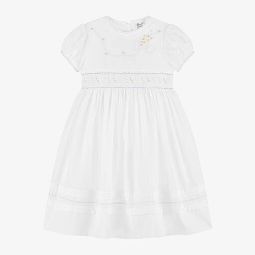 Sarah Louise-Girls White Hand-Smocked Dress | Childrensalon Outlet