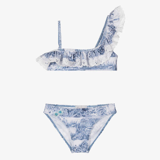 Selini Action-Toile-de-Jouy-Bikini bestickt blau | Childrensalon Outlet