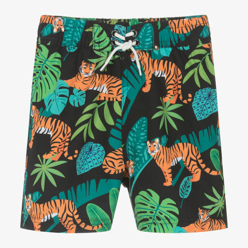 Soli Swim-Boys Black Jungle Tiger Swim Shorts | Childrensalon Outlet