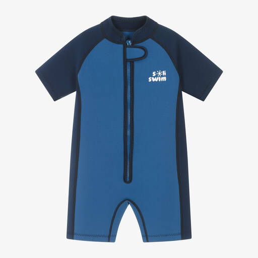 Soli Swim-Boys Blue Short Wet Suit | Childrensalon Outlet