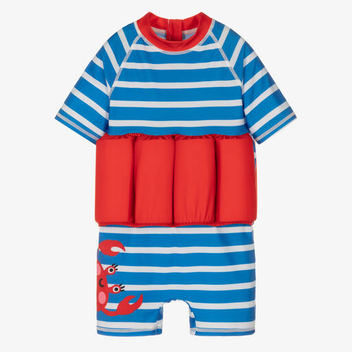 Soli Swim-Boys Blue Striped Float Suit (UPF50+) | Childrensalon Outlet