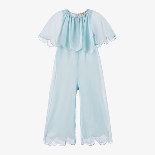 Stella McCartney Kids-Girls Blue Crêpe Chiffon Jumpsuit | Childrensalon Outlet