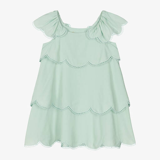 Stella McCartney Kids-Girls Green Layered Dress | Childrensalon Outlet