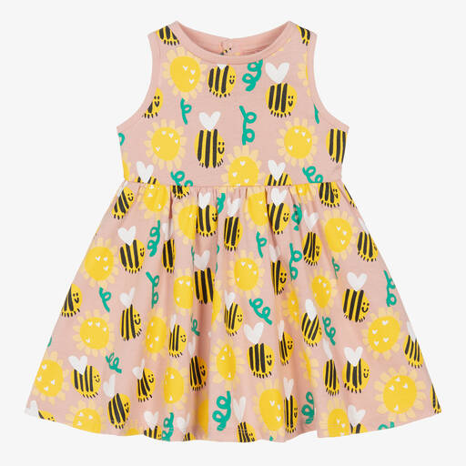 Stella McCartney Kids-Girls Pale Pink Organic Cotton Bee Dress | Childrensalon Outlet