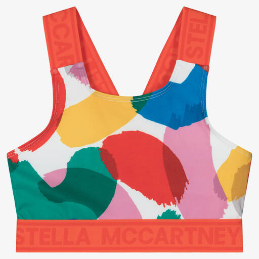 Stella McCartney Kids-Girls White Scribble Print Sports Top | Childrensalon Outlet