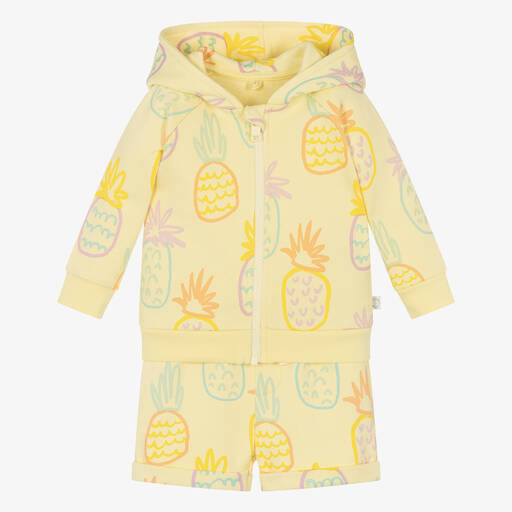 Stella McCartney Kids-بدلة رياضية أطفال بناتي قطن عضوي لون أصفر | Childrensalon Outlet