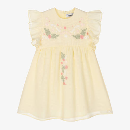 Tartine et Chocolat-Girls Yellow Cotton Dress | Childrensalon Outlet