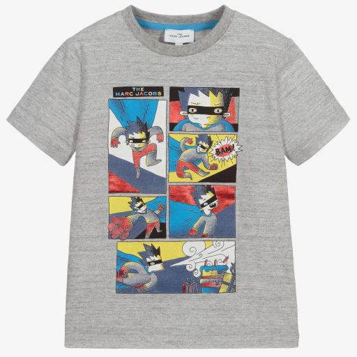 MARC JACOBS-Grey Organic Cotton T-Shirt | Childrensalon Outlet