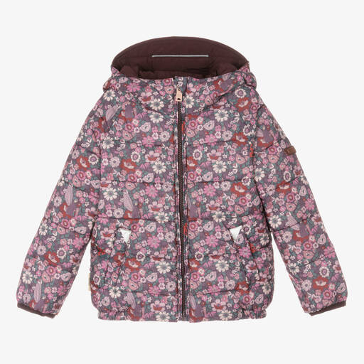 Töastie-Purple Floral Reversible Puffer Jacket | Childrensalon Outlet