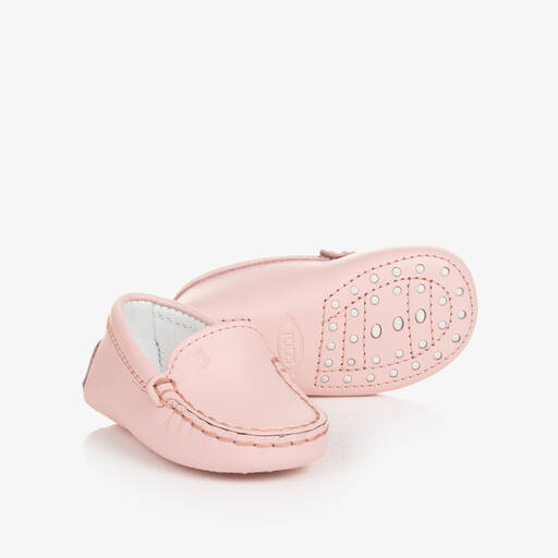 Tod's-Baby Girls Pink Leather Pre-Walker Shoes | Childrensalon Outlet