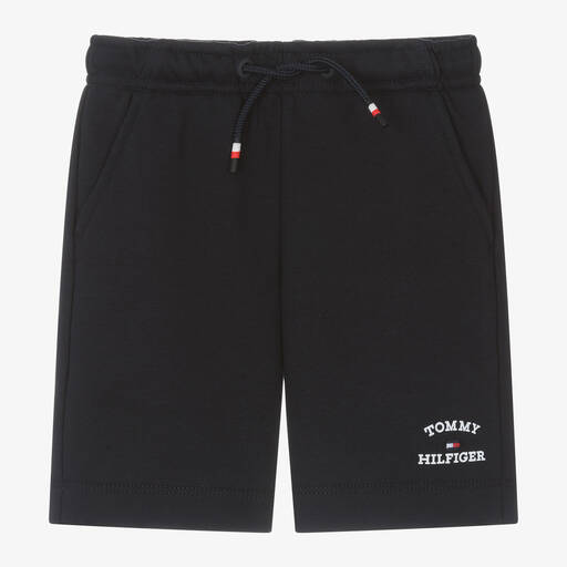 Tommy Hilfiger-Boys Navy Blue Cotton Shorts | Childrensalon Outlet