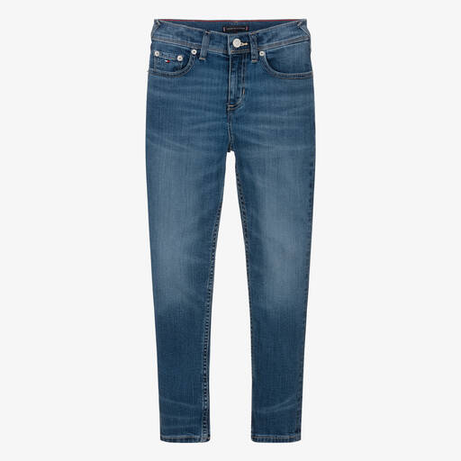 Tommy Hilfiger-Teen Boys Blue Denim Straight Fit Jeans | Childrensalon Outlet