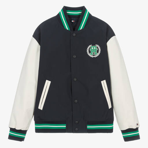 Tommy Hilfiger-Teen Boys Navy Blue Varsity Jacket | Childrensalon Outlet