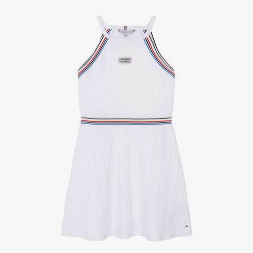 Tommy Hilfiger-Teen Girls White Cotton Tennis Dress | Childrensalon Outlet