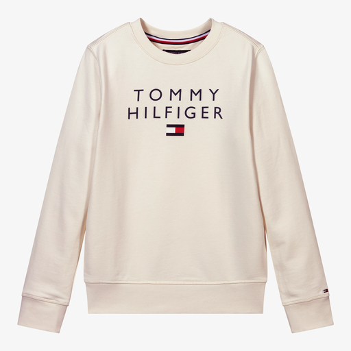 Tommy Hilfiger-Кремовый свитер с логотипом для парней | Childrensalon Outlet