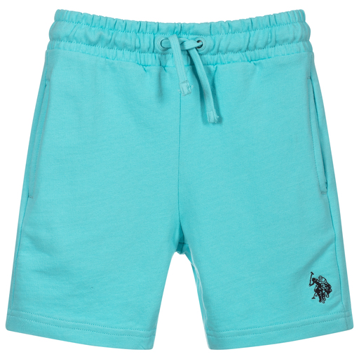U.S. Polo Assn.-Boys Blue Cotton Logo Shorts | Childrensalon Outlet