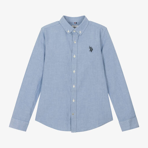 U.S. Polo Assn.-Boys Blue Oxford Cotton Shirt | Childrensalon Outlet