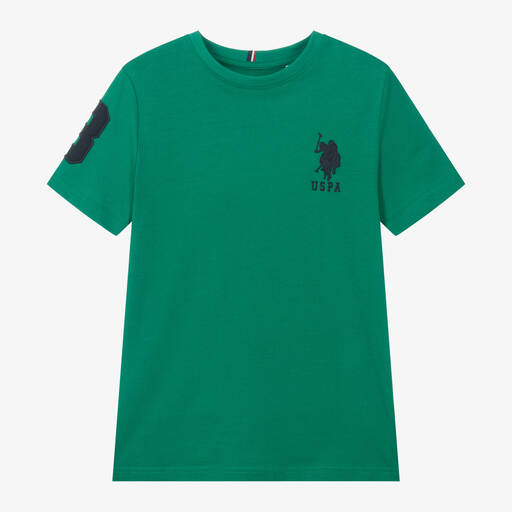 U.S. Polo Assn.-Boys Green Cotton T-Shirt | Childrensalon Outlet