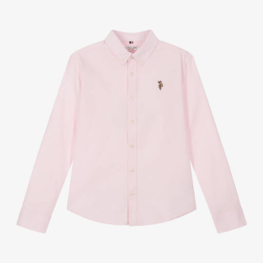 U.S. Polo Assn.-Boys Pink Oxford Cotton Shirt | Childrensalon Outlet