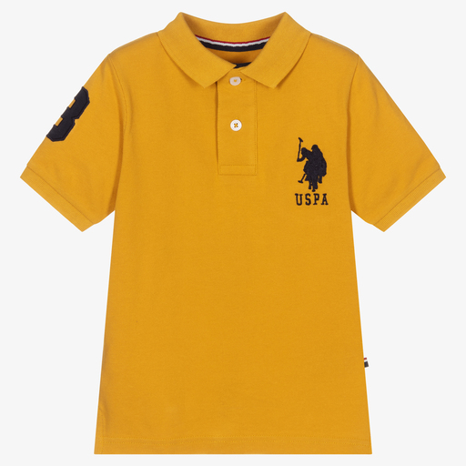 U.S. Polo Assn.-Boys Yellow Cotton Polo Shirt | Childrensalon Outlet