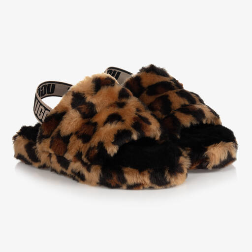 UGG-Chaussons-claquettes léopard fille | Childrensalon Outlet