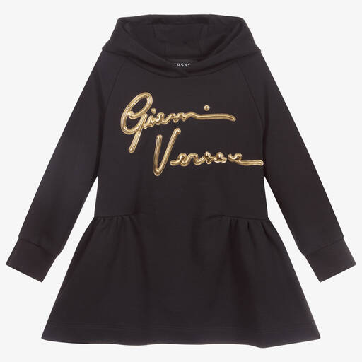 Versace-Черное платье-свитер с автографом  | Childrensalon Outlet