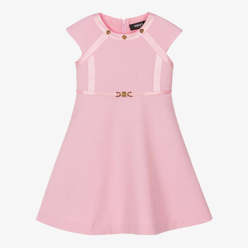 Versace-Girls Pink Wool Dress | Childrensalon Outlet