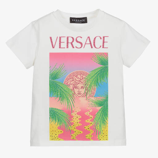 Versace-Белая хлопковая футболка Medusa | Childrensalon Outlet