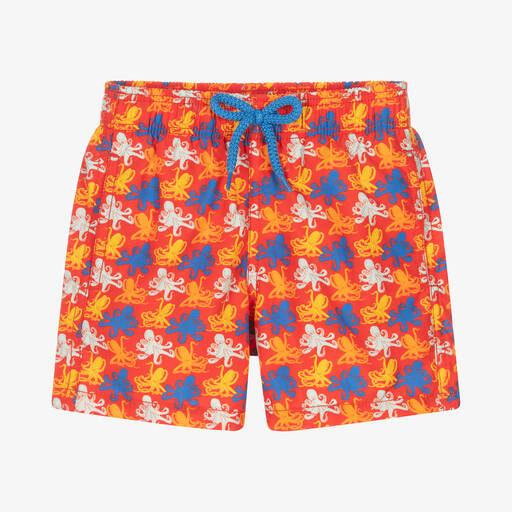 Vilebrequin-Boys Red Octopus Print Swim Shorts | Childrensalon Outlet