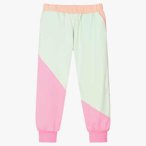 Wauw Capow-Girls Pink & Green Joggers | Childrensalon Outlet