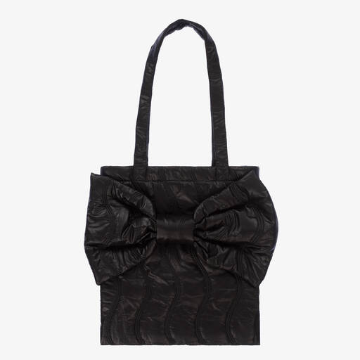 Wauw Capow-Schwarze Schleifentasche für Mädchen (37 cm)  | Childrensalon Outlet