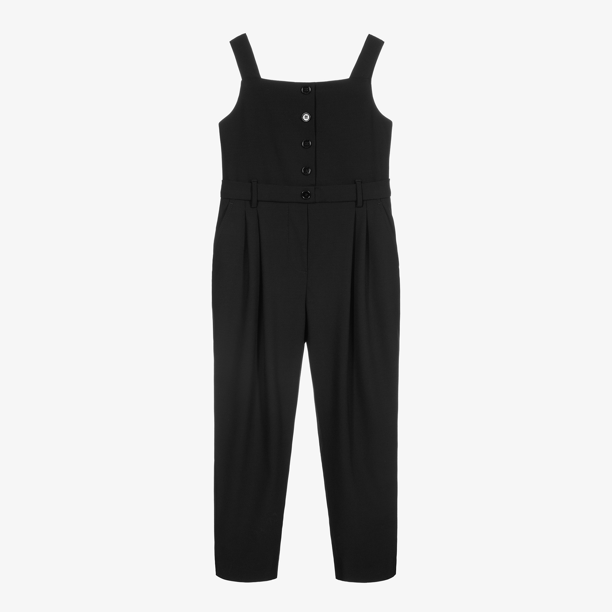 Dolce Gabbana Black Wool Gabardine Jumpsuit