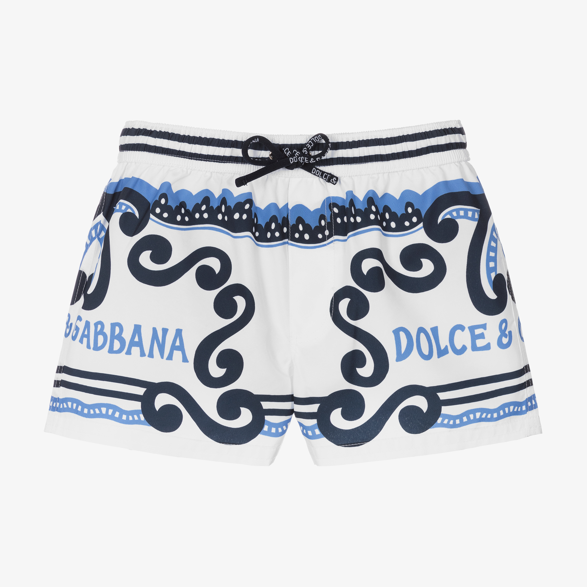 Dolce Gabbana Boys White Marina Swim Shorts